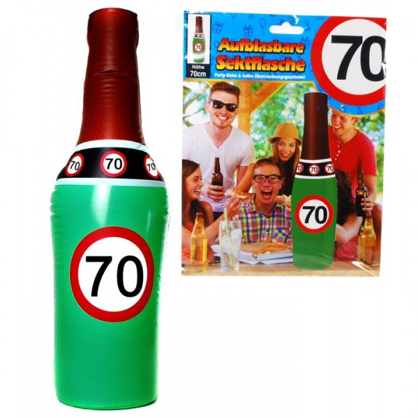 Aufblasbare Sektflasche "70"