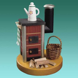 Räucherherd mit Kanne - klein rot 14cm Räucherherd mit Kanne - klein rot 14cm