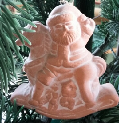 Baumschmuck aus Keramik, 1 Weihnachtsmann
