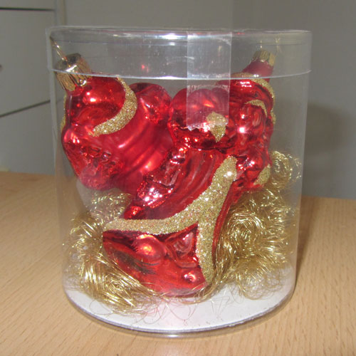Baumschmuck aus Glas, rot, 2-tlg. Weihnachtsmänner