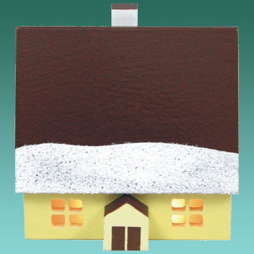 Haus 5cm bunt mit Schnee für Innenbeleuchtung