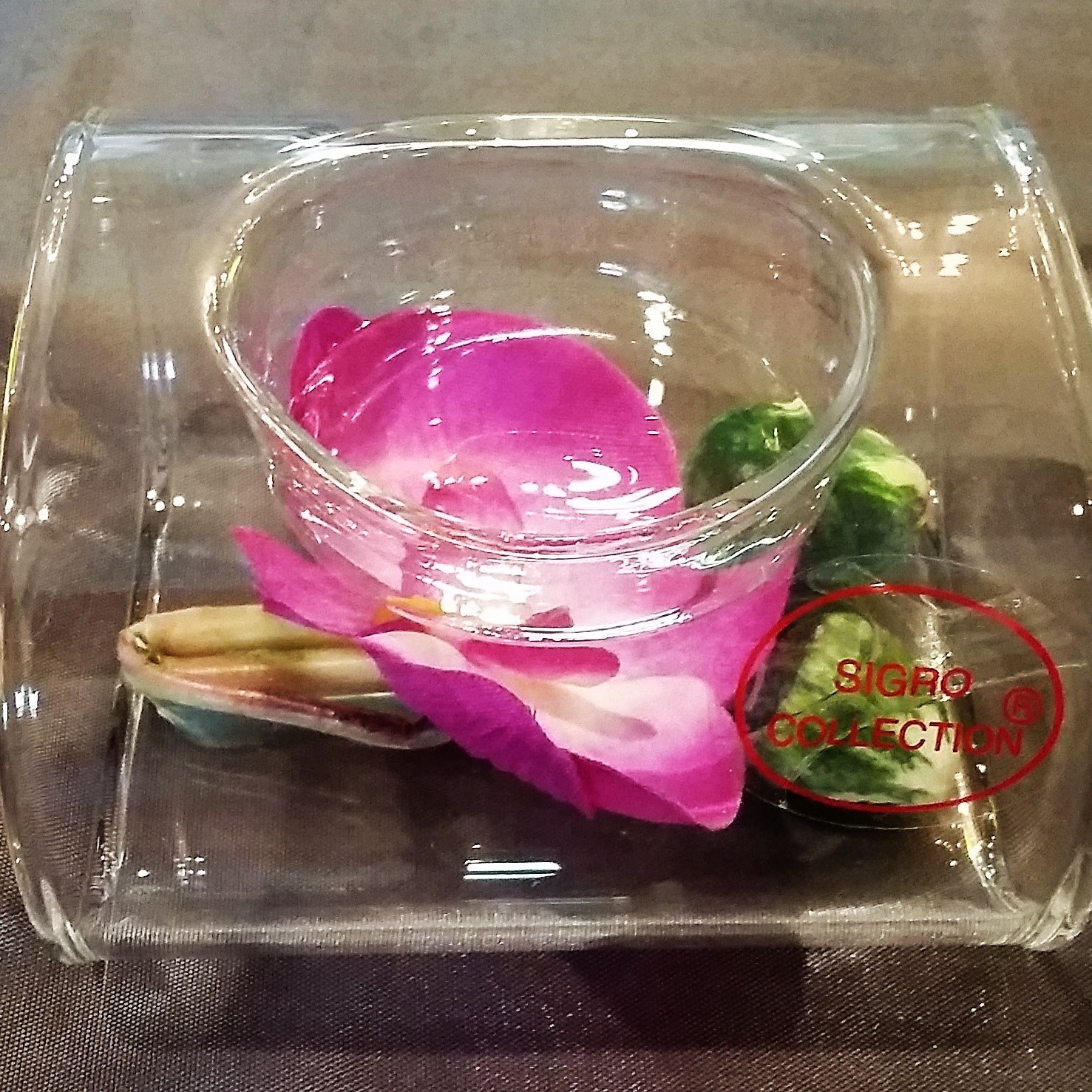 Glasleuchter Röhre Orchidee pink 7,5cm