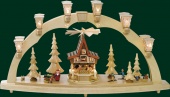 Schwibbogen Weihnachtswald mit Adventshaus 80cm